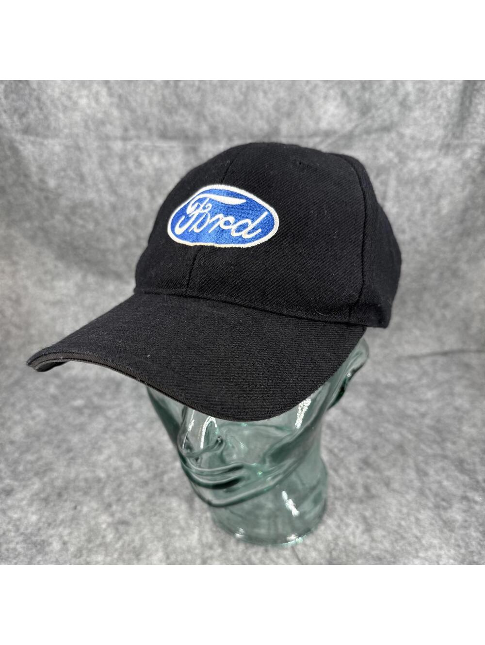 Ford Motor Co Adult Adjustable Size Cap Hat Black Blue Logo EUC 758